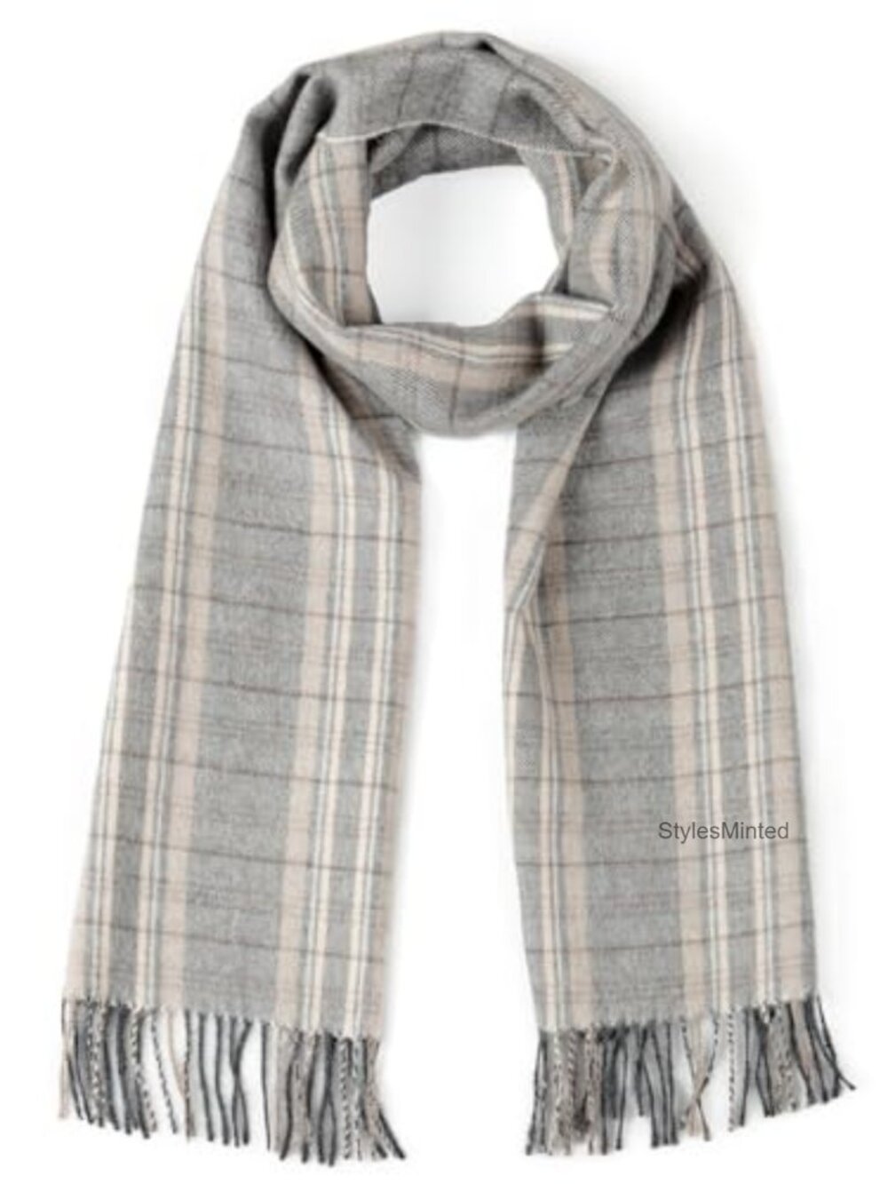 100% Baby Alpaca Wool Tartan Plaid Scarf Hand Woven 72in Unisex